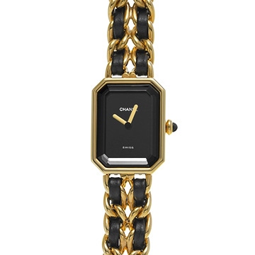 シャネル プルミエール L H0001 ブラック レディース 時計 【中古】【wristwatch】