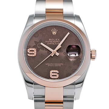 ロレックス デイトジャスト 36 116201 チョコレートブラウン/ダイヤモンド メンズ 時計 【中古】【wristwatch】
