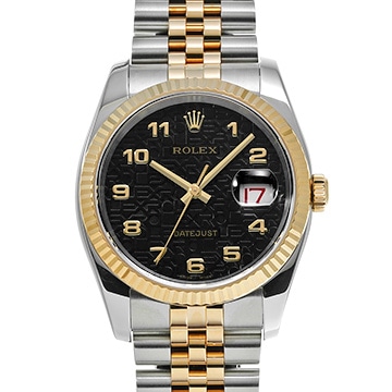 ロレックス デイトジャスト 116233 ブラックコンピュータ メンズ 時計 【中古】【wristwatch】