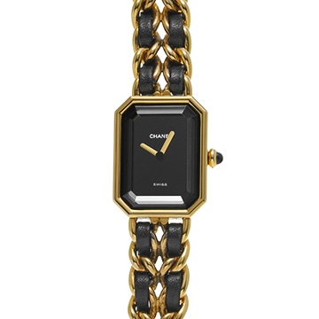 シャネル プルミエール L H0001 ブラック レディース 時計 【中古】【wristwatch】