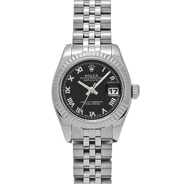 ロレックス レディ デイトジャスト 179174 ブラック レディース 時計 【中古】【wristwatch】
