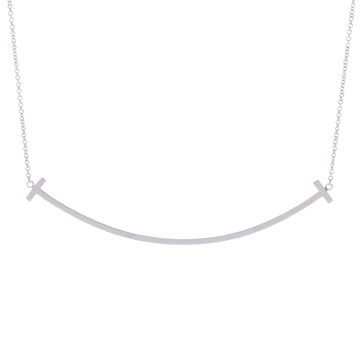 ティファニー Tスマイル ネックレス ラージ シルバー K18ホワイトゴールド WG レディース ジュエリー 【中古】【jewelry】