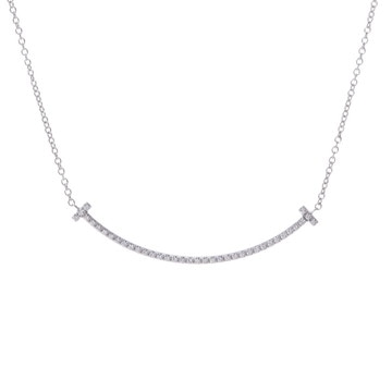 ティファニー Tスマイル ネックレス スモール シルバー K18ホワイトゴールド WG レディース ジュエリー 【中古】【jewelry】