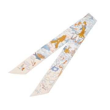 エルメス ツイリー SUR MON NUAGE ブルー/オレンジ 063900S シルク100％ レディース 【新品】【other】