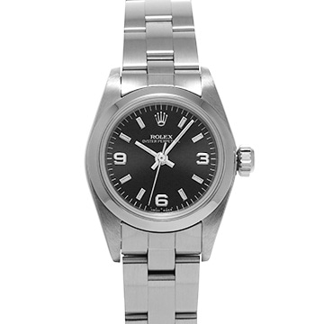 ロレックス オイスターパーペチュアル 67180 ブラック レディース 時計 【中古】【wristwatch】