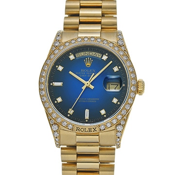 ロレックス デイデイト 18138A ブルー・グラデーション/ダイヤモンド メンズ 時計 【中古】【wristwatch】