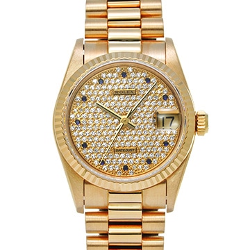 ロレックス デイトジャスト 68278 パヴェダイヤモンド/サファイア ユニセックス 時計 【中古】【wristwatch】