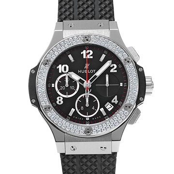 ウブロ ビッグバン スチール ダイヤモンド 341.SX.130.RX.114 ブラック メンズ 時計 【中古】【wristwatch】