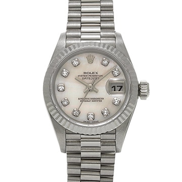 ロレックス デイトジャスト 69179NG ピンクシェル/ダイヤモンド レディース 時計 【中古】【wristwatch】