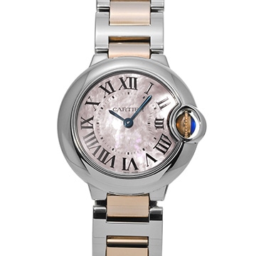 カルティエ バロンブルー SM W6920034 ピンクシェル レディース 時計 【中古】【wristwatch】