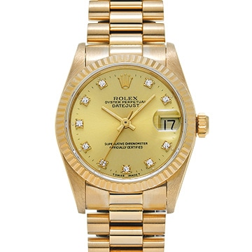 ロレックス デイトジャスト 68278G シャンパン/ダイヤモンド ユニセックス 時計 【中古】【wristwatch】