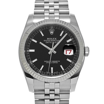 ロレックス デイトジャスト 116234 ブラック メンズ 時計 【中古】【wristwatch】