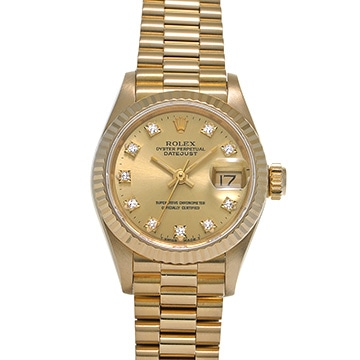 ロレックス デイトジャスト 69178G シャンパン/ダイヤモンド レディース 時計 【中古】【wristwatch】