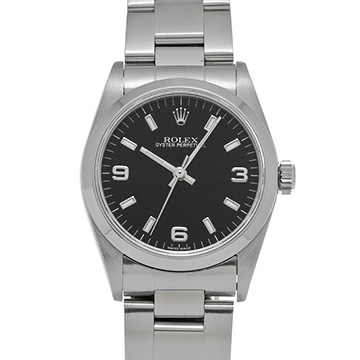 ロレックス オイスターパーペチュアル 77080 ブラック ユニセックス 時計 【中古】【wristwatch】