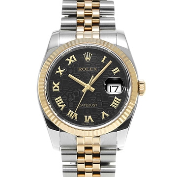ロレックス デイトジャスト 116233 ブラックコンピュータ メンズ 時計 【中古】【wristwatch】