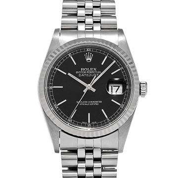 ロレックス デイトジャスト 16234 ブラック メンズ 時計 【中古】【wristwatch】