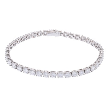ノーブランド テニスブレスレット 総石目12.300ct シルバー Pt850プラチナ/Pt900プラチナ レディース ジュエリー 【未使用】【jewelry】