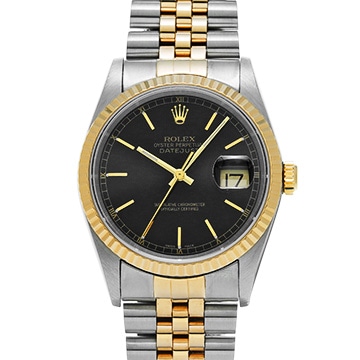 ロレックス デイトジャスト 16233 ブラック メンズ 時計 【中古】【wristwatch】
