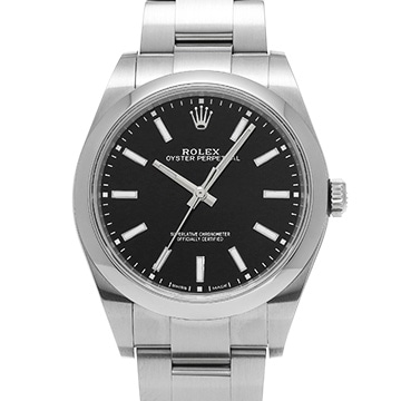 ロレックス オイスターパーペチュアル 39 114300 ブラック メンズ 時計 【中古】【wristwatch】