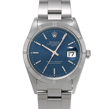 ロレックス オイスターパーペチュアル デイト 15210 ブルー メンズ 時計 【中古】【wristwatch】