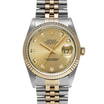 ロレックス デイトジャスト 16233G シャンパン/ダイヤモンド メンズ 時計 【中古】【wristwatch】