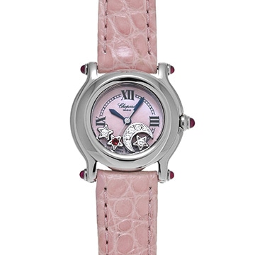 ショパール ハッピースポーツ 27/8245-21 ピンクシェル/ダイヤモンド/ルビー レディース 時計 【中古】【wristwatch】