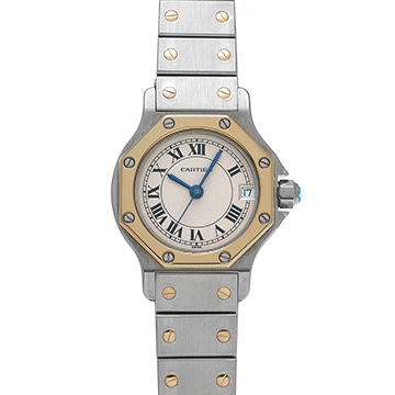 カルティエ サントス オクタゴン 187903 アイボリー レディース 時計 【中古】【wristwatch】