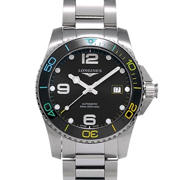 ロンジン ハイドロコンクエスト コモンウエルス ゲームズ 2022 L3.781.4.59.6 ブラック メンズ 時計 【中古】【wristwatch】