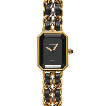 シャネル プルミエール L H0001 ブラック レディース 時計 【中古】【wristwatch】