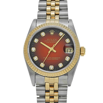 ロレックス デイトジャスト 68273G チェリー・グラデーション/ダイヤモンド ユニセックス 時計 【中古】【wristwatch】