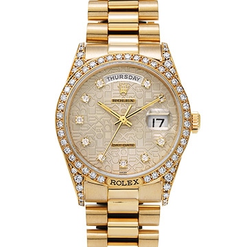 ロレックス デイデイト 18138 アイボリーコンピュータ/ダイヤモンド メンズ 時計 【中古】【wristwatch】