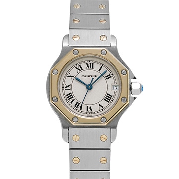 カルティエ サントス オクタゴン SM W2001683 アイボリー レディース 時計 【中古】【wristwatch】