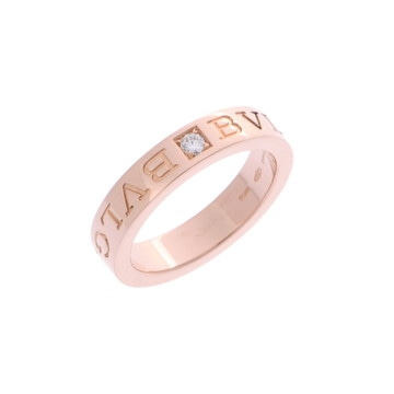 ブルガリ ダブルロゴリング 1PD ゴールド K18ピンクゴールド PG レディース ジュエリー 【中古】【jewelry】