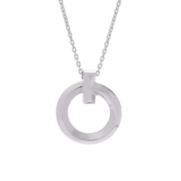 ティファニー Tワン サークル ネックレス スモール シルバー K18ホワイトゴールド WG レディース ジュエリー 【中古】【jewelry】