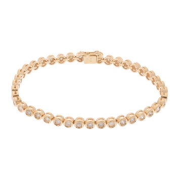 ノーブランド テニスブレスレット ゴールド K18イエローゴールド YG レディース ジュエリー 【中古】【jewelry】