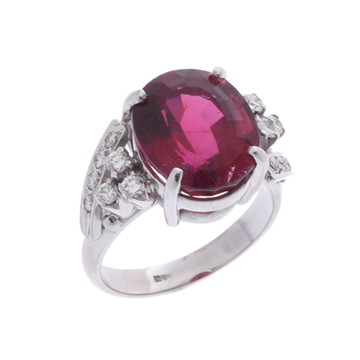 ノーブランド ルベライト リング シルバー K14ホワイトゴールド WG レディース ジュエリー 【中古】【jewelry】