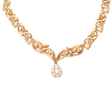 クイーン ドロップデザイン ネックレス ゴールド K18イエローゴールド YG レディース ジュエリー 【中古】【jewelry】