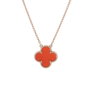 ヴァン クリーフ&アーペル ヴィンテージアルハンブラネックレス ゴールド K18ピンクゴールド PG レディース ジュエリー 【中古】【jewelry】