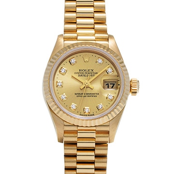 ロレックス デイトジャスト 69178G シャンパン/ダイヤモンド レディース 時計 【中古】【wristwatch】