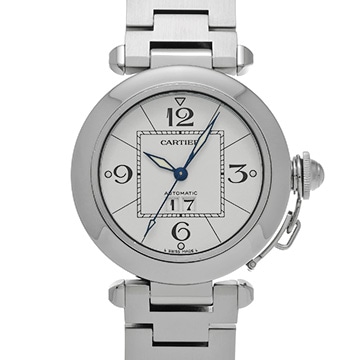 カルティエ パシャC ビッグデイト W31055M7 ホワイト ユニセックス 時計 【中古】【wristwatch】