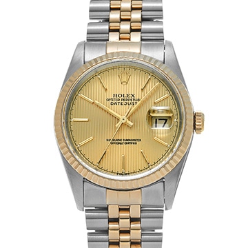 ロレックス デイトジャスト 16233 シャンパンタペストリー メンズ 時計 【中古】【wristwatch】