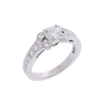 カルティエ バレリーナソリテールリング #49 シルバー CRN4188349 Pt950プラチナ レディース ジュエリー 【中古】【jewelry】