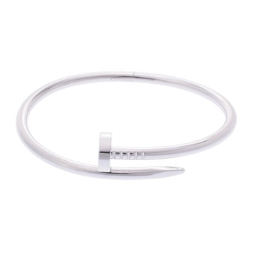 カルティエ ジュストアンクルブレスレット #17 シルバー K18ホワイトゴールド WG レディース ジュエリー 【中古】【jewelry】