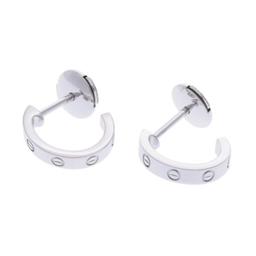 カルティエ ミニラブピアス シルバー K18ホワイトゴールド WG レディース ジュエリー 【中古】【jewelry】