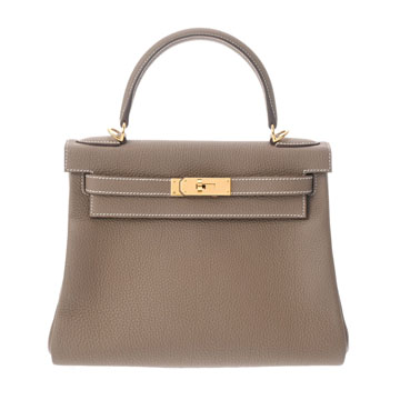 エルメス ケリー 28 内縫い エトゥープ トゴ レディース バッグ 【中古】【bag】