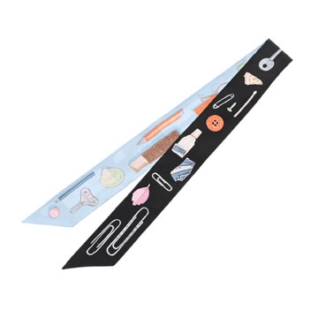 エルメス ツイリー IN THE POCKET ブラック/ライトブルー 062340S シルク100％ レディース 【新品】【other】