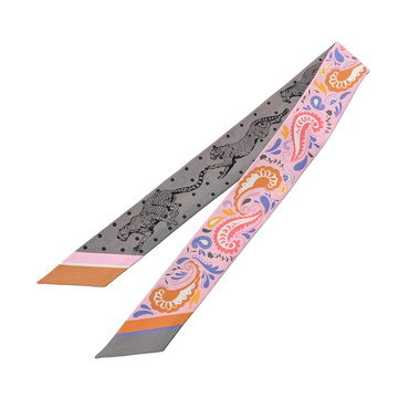エルメス ツイリー GUEPARDS BANDANA マルチカラー/ピンク系 シルク100％ レディース 【未使用】【other】