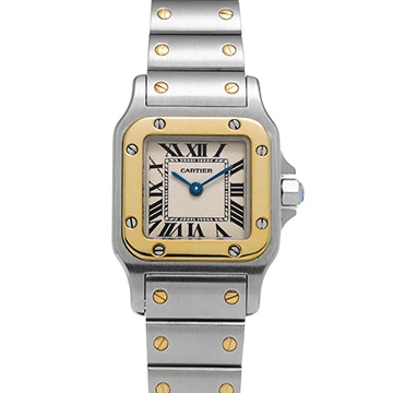 カルティエ サントス ガルベ SM W20012C4 アイボリー レディース 時計 【中古】【wristwatch】