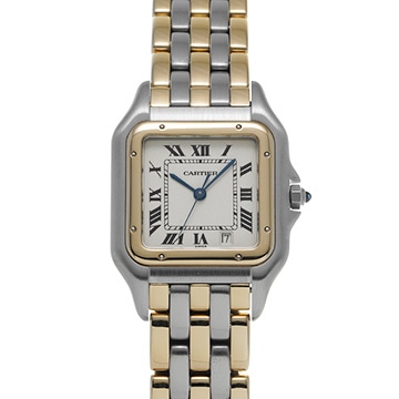 カルティエ パンテール MM 3ロウ W25028B8 ホワイト ユニセックス 時計 【中古】【wristwatch】