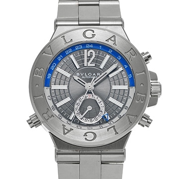 ブルガリ ディアゴノ GMT DG40SGMT グレー メンズ 時計 【中古】【wristwatch】
